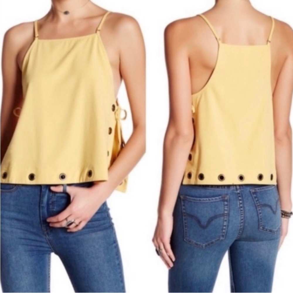 Free people tie side mustard tank top